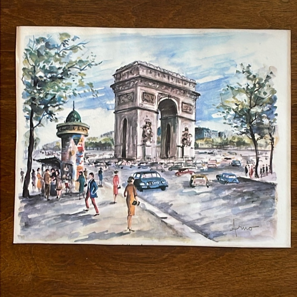 VTG 1960’s Peter Arno French Watercolor